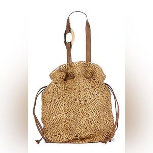 Large Flora Bella Woven Straw Tote Bag